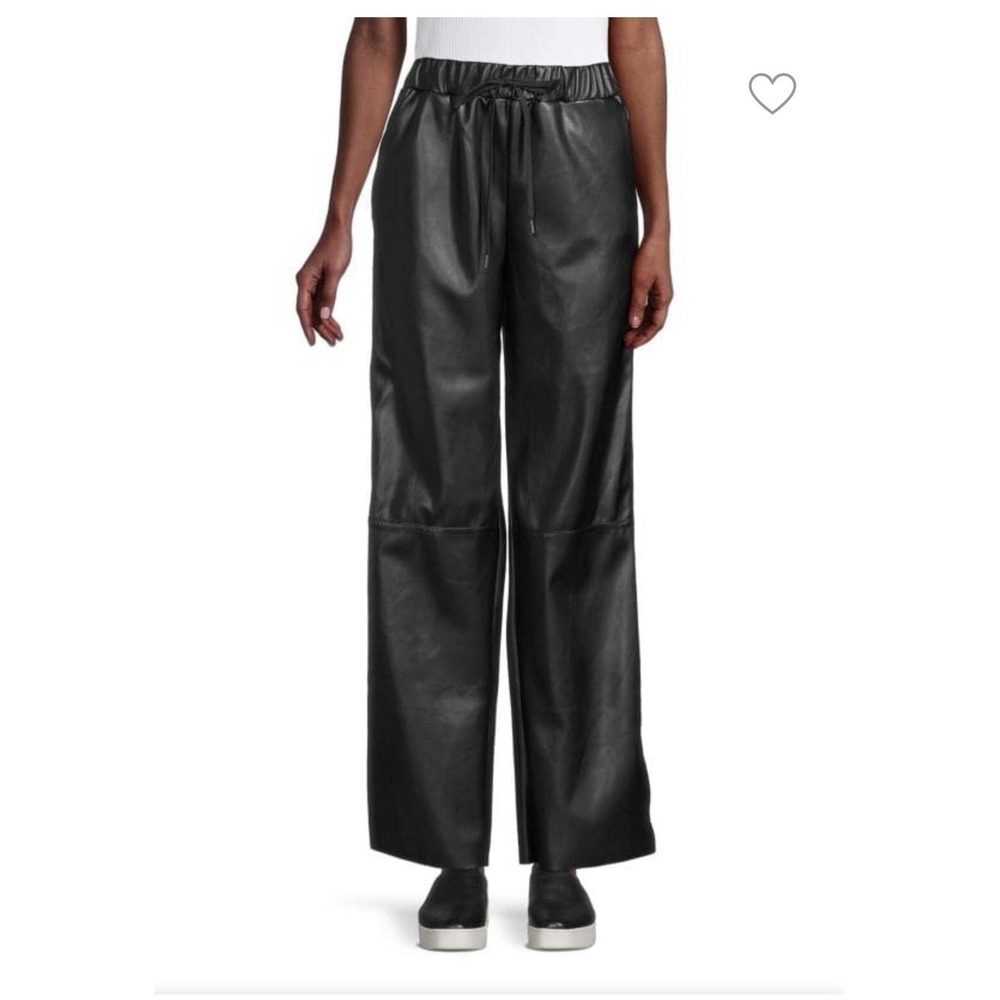 RD Style Faux Leather Brown Drawstring Wide Leg‎ Pants Size M